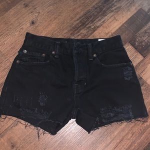 Free People Black Cutoff Shorts